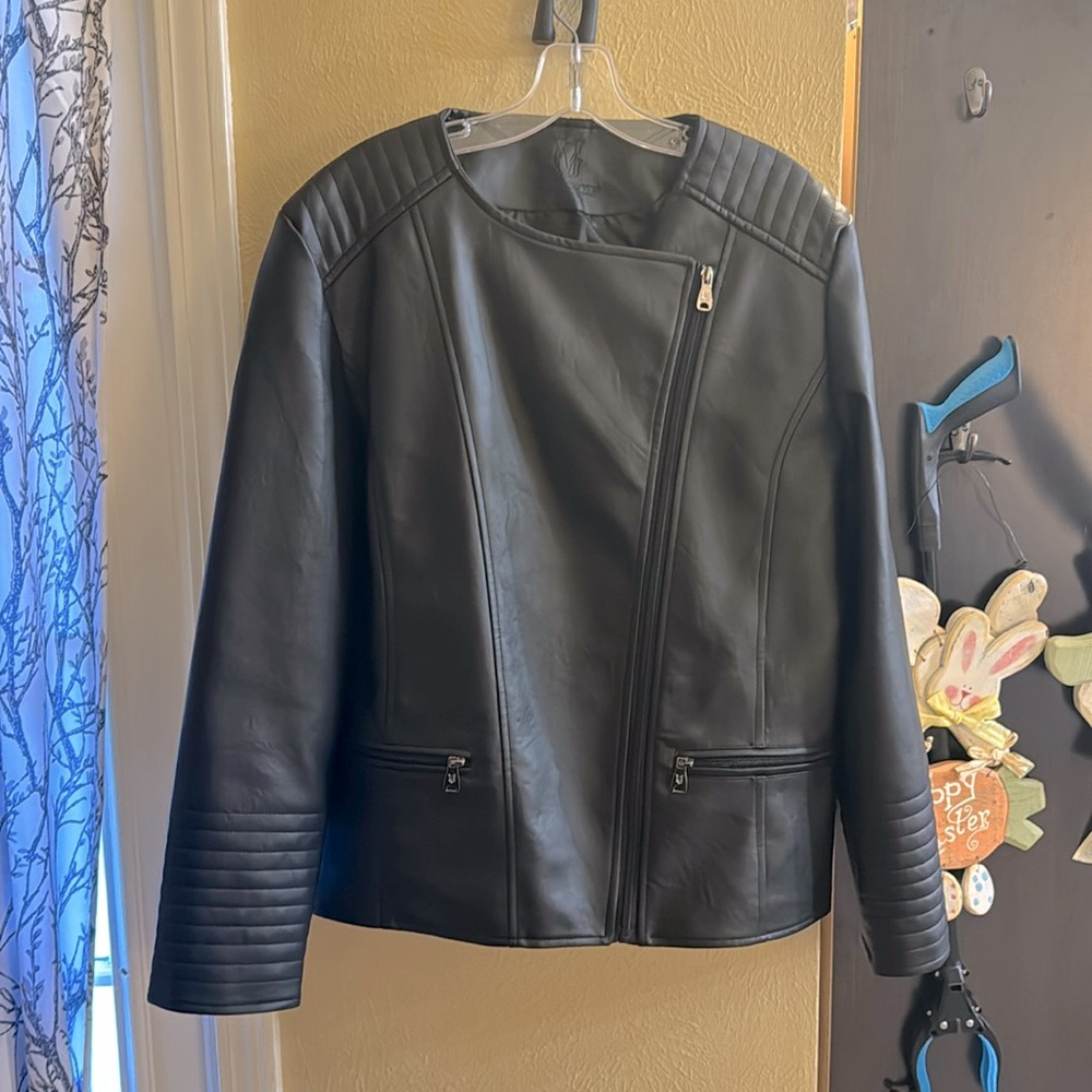 Never worn Italian leather moto jacket